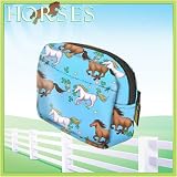 Cute Horse Coin Key ID Case HORSES SMALL WRIST WALLET for Man or Woman - Runners Joggers Walkers Fits most Digital Cameras, Running Accessories