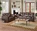 Simmons Coffee Leather Sofa & Loveseat Living Room Set