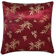 Decorative Handmade Silky Red & Gold Cushion Cover / Pillow Sham - Chinese Bamboo Leaves Design