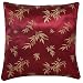 EXP Decorative Handmade Silky Red & Gold Cushion Cover / Pillow Sham - Chinese Bamboo Leaves Design