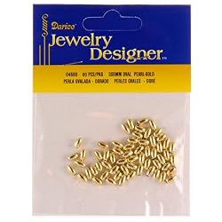 3x6mm Loose Oval Pearls, Gold, 60 Pc Pkg (1 Pack)