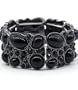 Metal Casting Black Natural Stone Stretch Bangle Fashion Bracelet