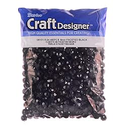 Faceted Beads, 8mm, Black OP, 480pc Pkg