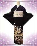 お仕立上がり洗える黒留袖6点セット金彩鶴のし古典花 和服 黒留