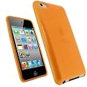 iGadgitz Orange Durable Crystal Gel Skin Case Cover (Thermoplastic Polyurethane TPU) for Apple iPod Touch 4th Generation 8gb, 32gb, 64gb + Screen Protector