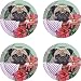 Set of Four Pug Ambiance Coasters - Style vpa12