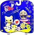 Littlest Pet Shop Assortment 'A' Series 4 Collectible Figure Cat and Bunny with Pedestal