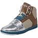 Creative Recreation Women's Cesario High-Top Fashion Sneaker,Sepia/Metallic Silver/Khaki/Coral,7 B US