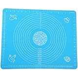 ZNU Large Massive Pastry Fondant Silicone Work Rolling Baking Mat with Measurements (BLUE, 1)