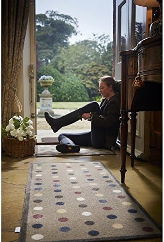 Hug Rug Eco-friendly Dirt Trapper Spotted Beige Washable Runner Rug (2' x 5')