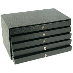 5 Tray Jewelry Gemstone Bead Organizer Storage Case