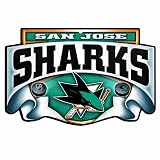 NHL San Jose Sharks 11-by-17 inch Scroll Wood Sign