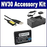 Samsung NV30 Digital Camera Accessory Kit includes: SDSLB1137D Battery, SDM-823 Charger, USB20PIN USB Cable