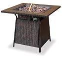 Uniflame GAD1001B LP Gas Outdoor Firebowl with Tile Mantel