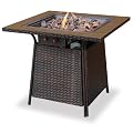 Uniflame GAD1001B LP Gas Outdoor Firebowl with Tile Mantel