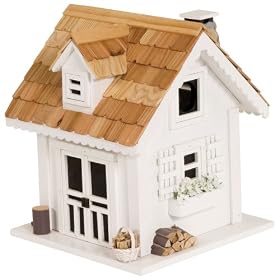 Le Petit Chalet LPC-1011 44 Bird House - White and Natural by 