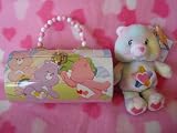 Care Bear True Heart Bear, "I Talk" tin purse by original tin box co. Squeeze my tummy & I talk ..7".