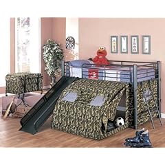 Coaster Kid's GI Child Bunk Bed with Slide and Tent, Twin Size 