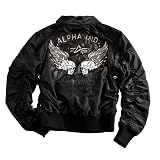 Air Race Burning Skull, black, 4XL, Alpha Flight Jacket