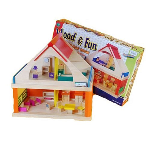 Childrens Toyshop  Toys : Traditional Wooden Dolls Play House