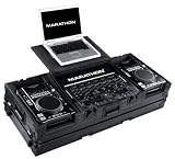 Marathon Flight Road Blk Series Case MA-CDi19Wltblk To Hold 2 X Medium Format CD Players Like Numark ICDx And a 19-Inch Mixer with Laptop Shelf