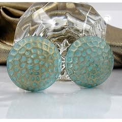 Schmuck Ohrclip, t�rkis matt, Struktur