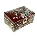 Silver J Handmade wooden mother of pearl jewellery box with mirror, Oak jewelry box, butterfly and f