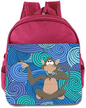 Kid's Laughing Cartoon Monkey Funny School Backpack Bag For Both Boys And Girls Pink