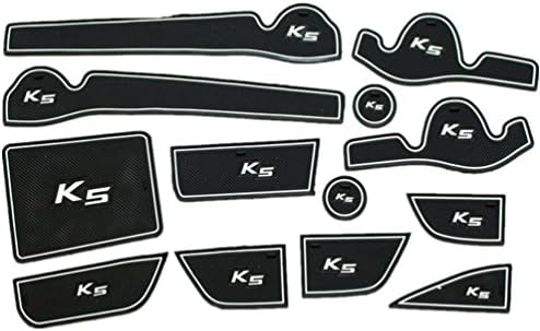 Heavy Duty Non-Slip Mat Door Mat Cup Mat Car Pad Mats Fit For Kia K5 Set of 13pcs White Line with luminous