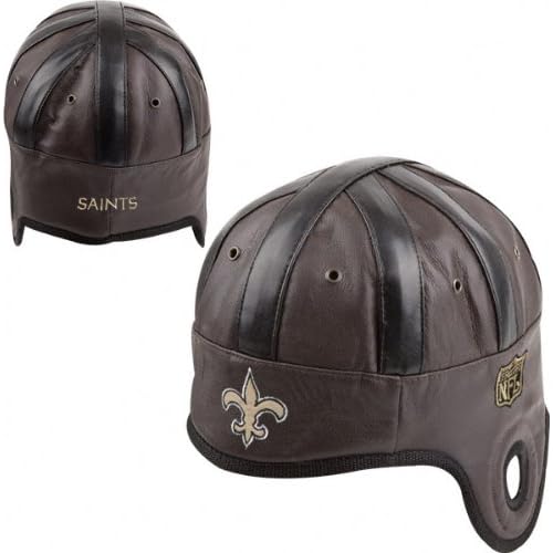New Orleans Saints Brown Faux Leather Helmet Hat