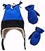 N'Ice Caps Boys Sherpa Lined Micro Fleece Four Corner Ski Hat and Mitten Set