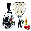 Speedminton Schl�ger Set S400 im Back Pack, (incl. Easycourt), silver-black