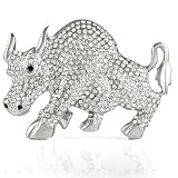 Hip Hop Wholesale - SILVER STYLE BULL ICED OUT BELT BUCKLE