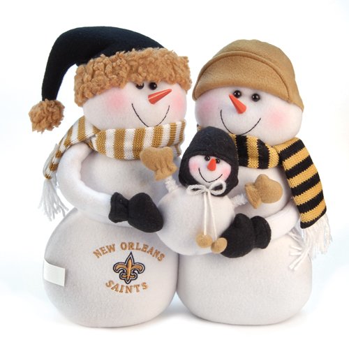 Best Price NFL New Orleans Saints Snowmen Family Holiday Table Top Decoration