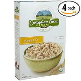Cascadian Farm Organic Purely O's Cereal, 9-Ounce Boxes (Pack of 4)
