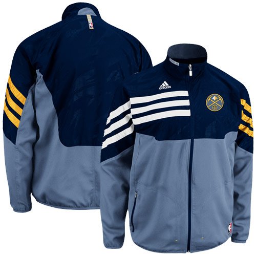 NBA adidas Denver Nuggets Navy Blue-Powder Blue On-Court West Full Zip Jacket (X-Large)