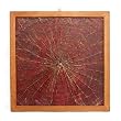Handmade Crimson Lotus Leaf Wall Hanging With Genuine Gold Leaf Accents