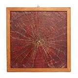 EXP Handmade Crimson Lotus Leaf Wall Hanging With Genuine Gold Leaf Accents