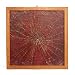 EXP Handmade Crimson Lotus Leaf Wall Hanging With Genuine Gold Leaf Accents