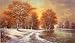 H BUCHNER WINTER IN THE TAIGA 7.5X5.5 LANDSCAPE ORANGE WHITE ART PRINT 808755