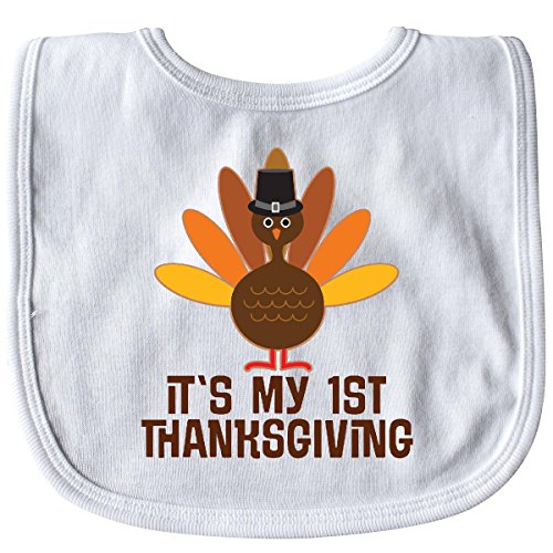 Inktastic Baby Boys' My 1st Thanksgiving turkey Baby Bib
