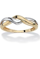 Two-Tone 10k Gold Twisted Crossover Ring