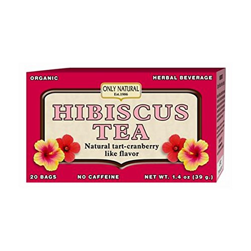 Only Natural Hibiscus Tea Natural tart-cranberry NO Caffine - 1.4 oz, 3 Pack