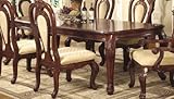 Dining Table with Elaborate Carvings Cherry Brown Finish
