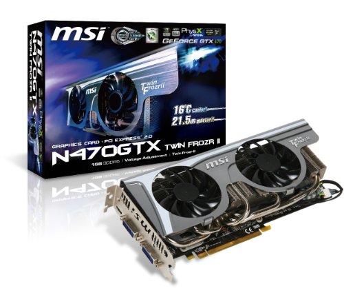 MSI Geforce 1280 MB DDR5 PCI-Express 2.0 Graphics Card  N470GTX Twin Frozr II
