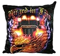 Trucker Satin Throw Pillow - 18" x 18" - Forged In Fire