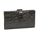 Budd Leather Crocodile Bidente Framed Continental Wallet