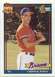 Chipper Jones 1991 Topps #1 Draft Pick Near Mint to Mint Rookie Card #333 Shipped in Protective Screw Down Holder
