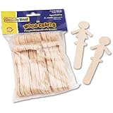 Chenille Kraft Products - Chenille Kraft - People-Shaped Wood Craft Sticks, 5 3/8amp;quot;, Wood, Natural, 36/Pack - Sold As 1 Pack - Can be used for a wide variety of arts and crafts projects; will accept paste, crayons, markers, paints, etc. - 36 sticks made of natural wood, 18 each of boys' and girls' shapes. -