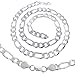 XP Jewelry Figaro Chain Necklace Sterling Silver Diamond-Cut Italian Made - 1mm-8.6mm - Sizes 16 to 30 Inches